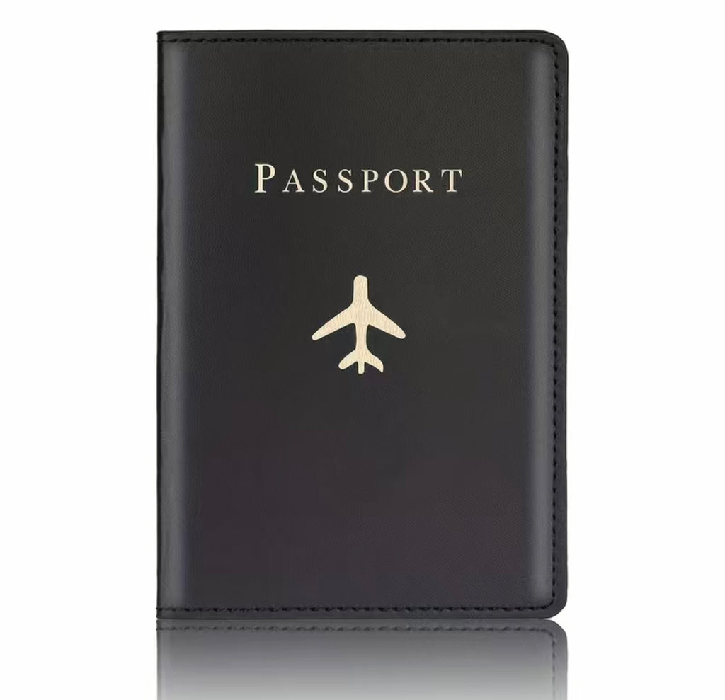 Black Plane Passport Cover