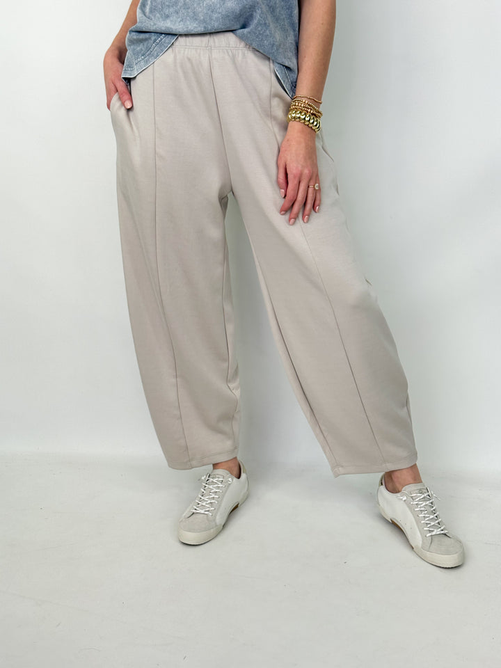 Jensyn - Mid Rise Barrel Sweatpants (Light Grey)
