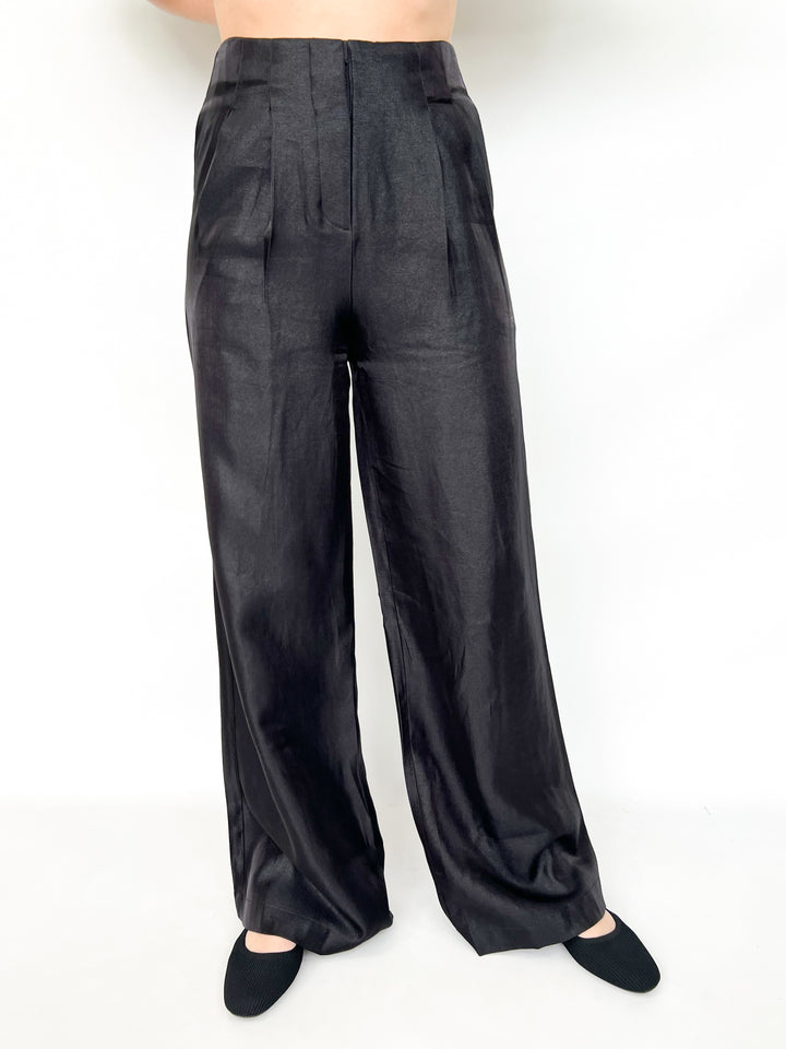 Jada - Black High Waist Wide Leg Pants