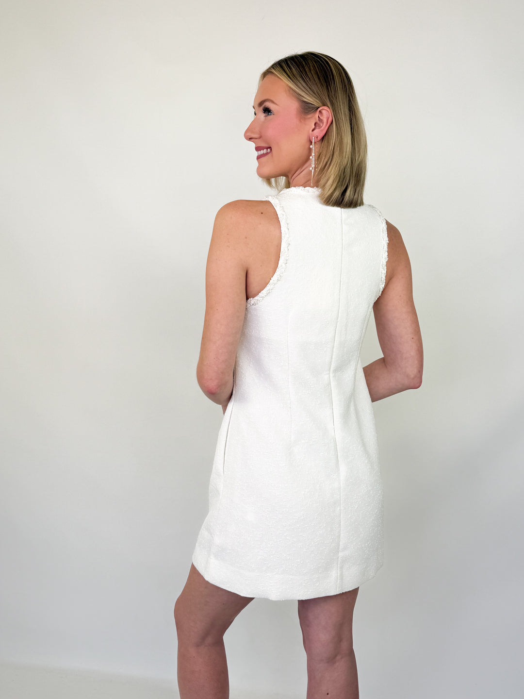 Crissy - Textured White Dress
