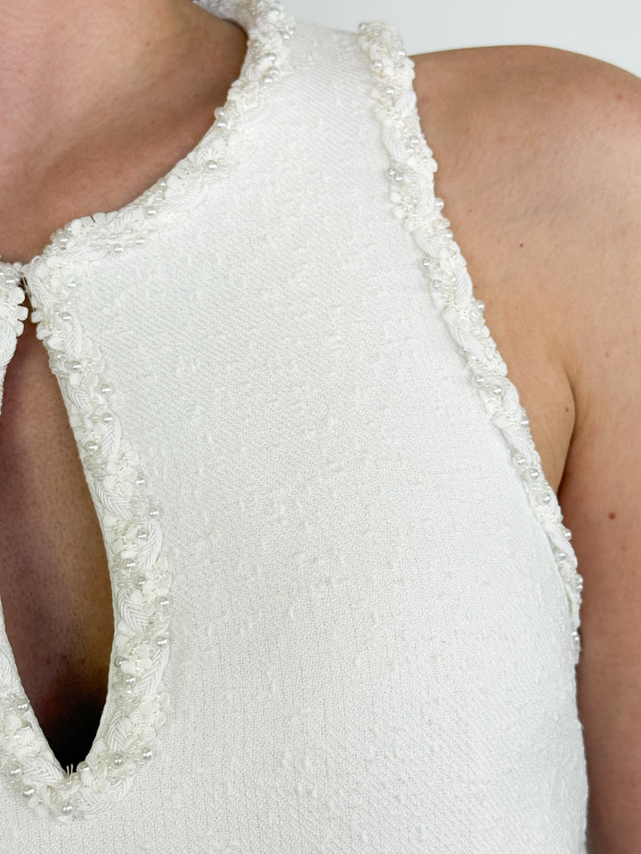 Crissy - Textured White Dress