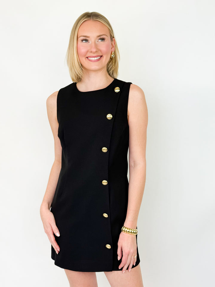Meranda - Black Button Detail Dress