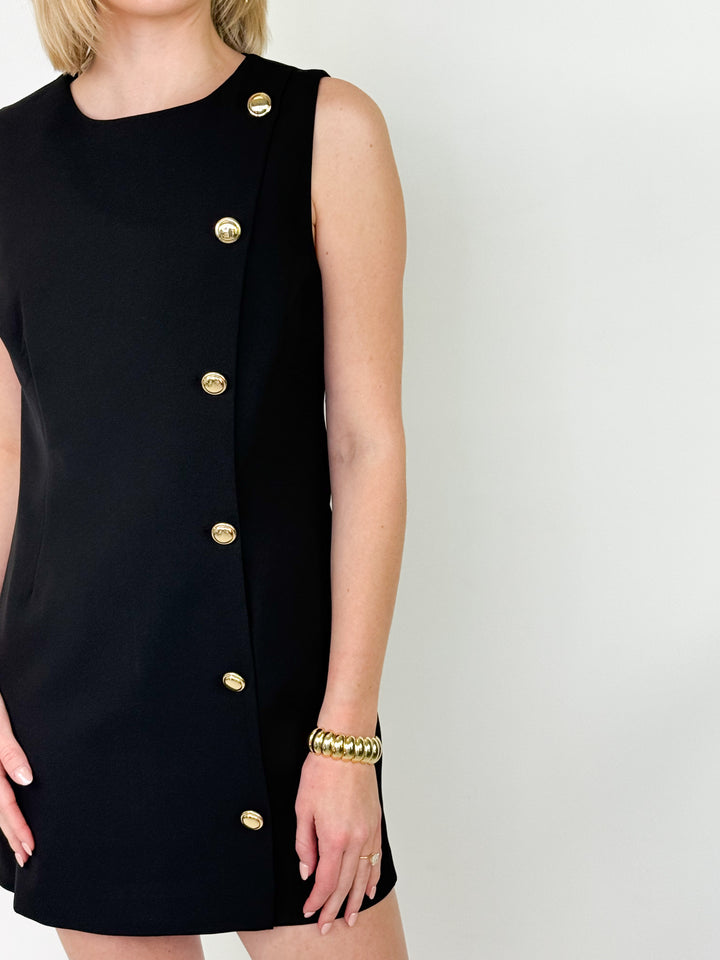 Meranda - Black Button Detail Dress