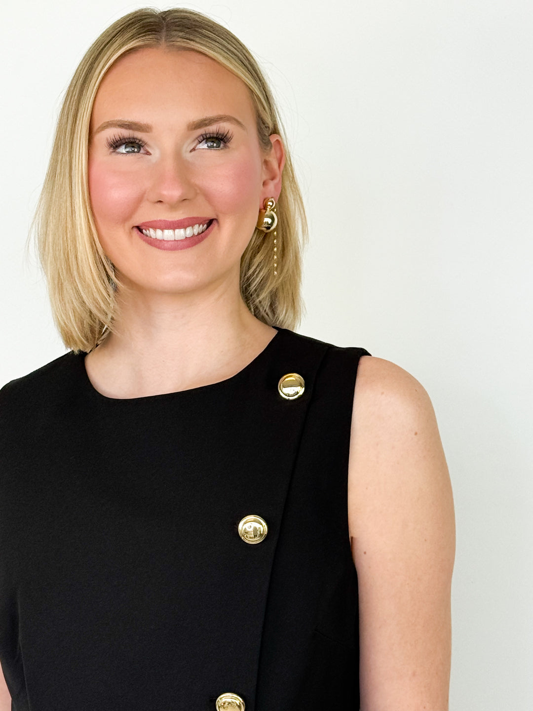 Meranda - Black Button Detail Dress