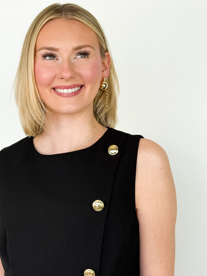 Meranda - Black Button Detail Dress