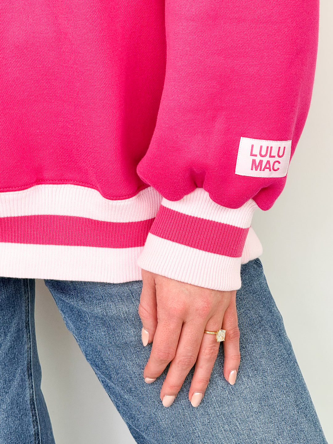 LULU MAC Sweatshirt - Social Society (Hot Pink/Light Pink Stitch)