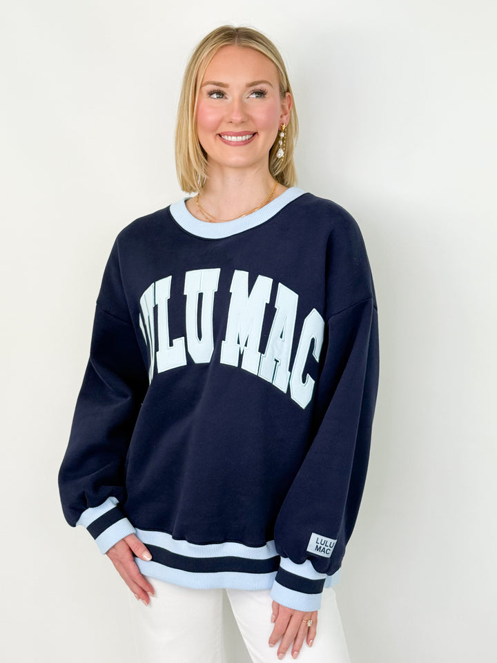 LULU MAC Sweatshirt - Social Society (Navy/Light Blue Stitch)