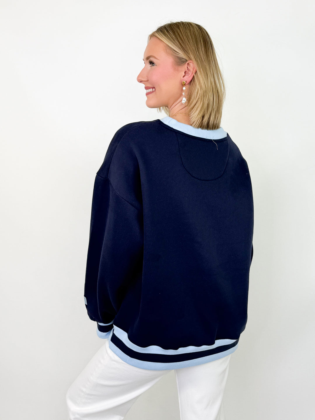 LULU MAC Sweatshirt - Social Society (Navy/Light Blue Stitch)