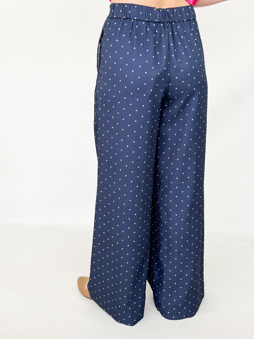 Farrah - Navy Polka Dot Pants
