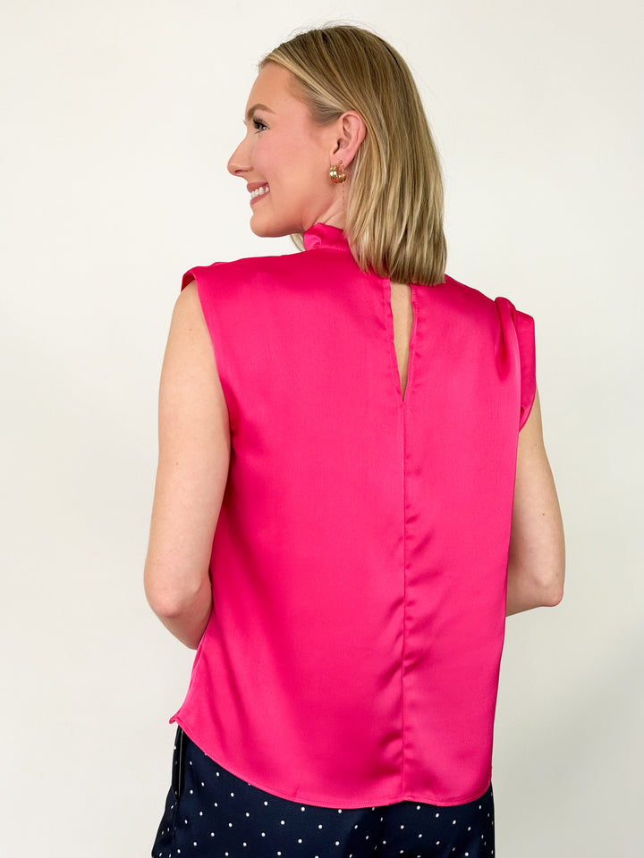Gale - Cowl Neck Blouse (Hot Pink)