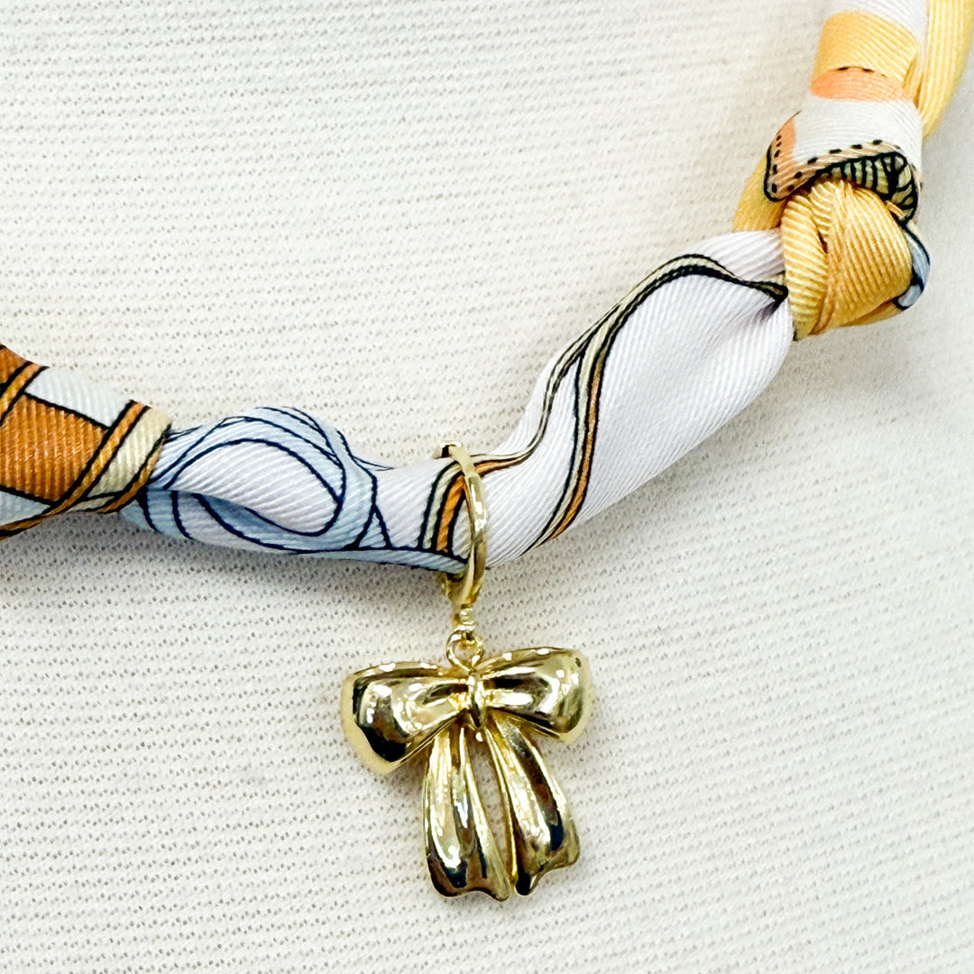 Gemelli - Bow Gold Knotted Scarf Necklace