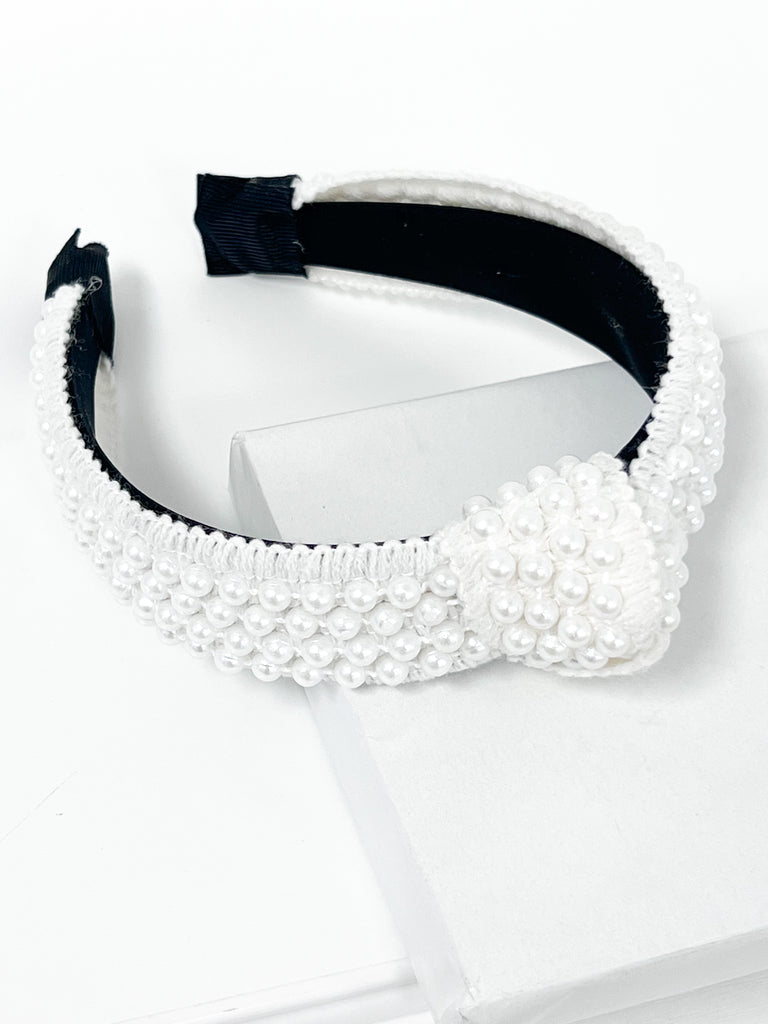 Taryn - White Pearl Headband
