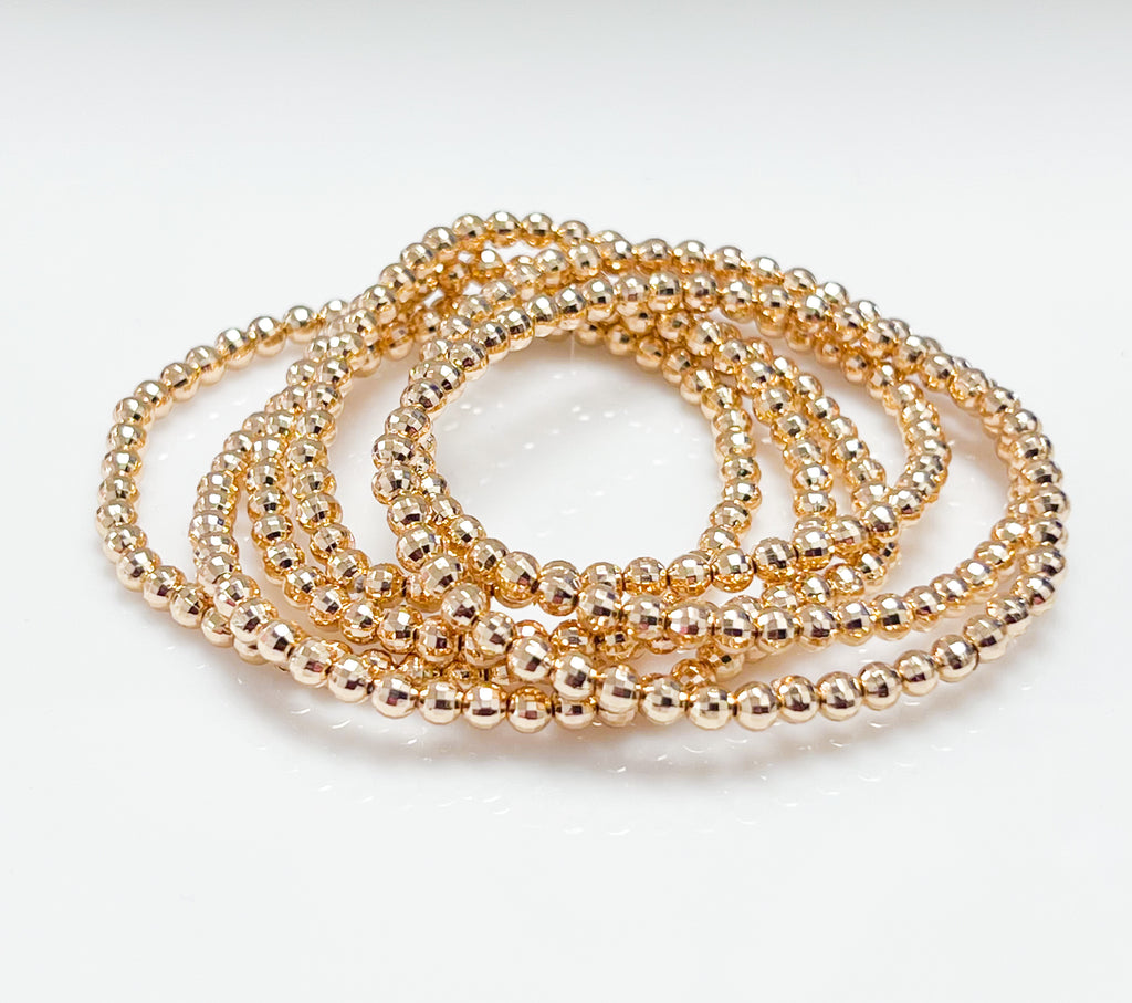 Nelly - Gold Beaded Bracelet Set of 6