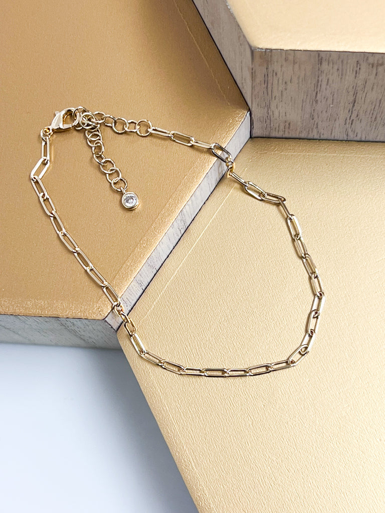 Quinn - Chain Link Anklet (Gold)