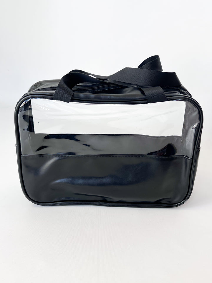 Dawn - Clear Zipper Travel Pouches (Black)