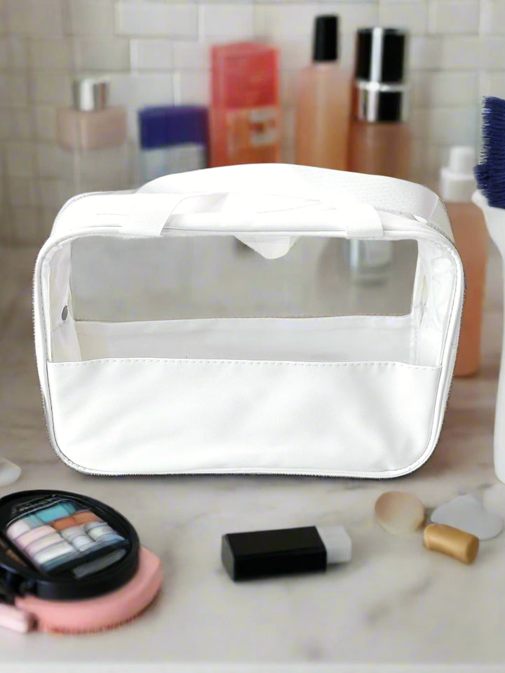 Dawn - Clear Zipper Travel Pouches (White)