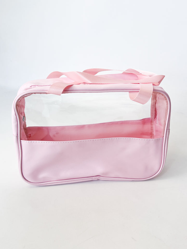 Dawn - Clear Zipper Travel Pouches (Pink)