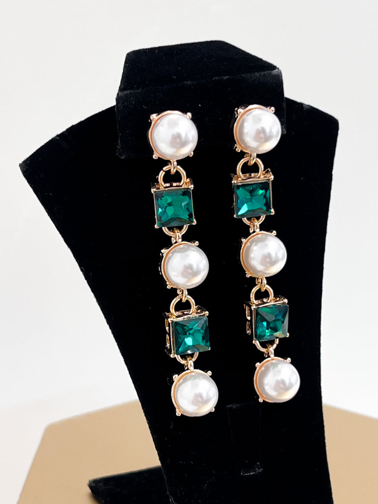 Hope - Pearl & Emerald Statement Earrings