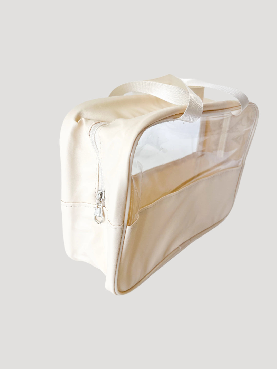 Dawn - Clear Zipper Travel Pouches (Cream)