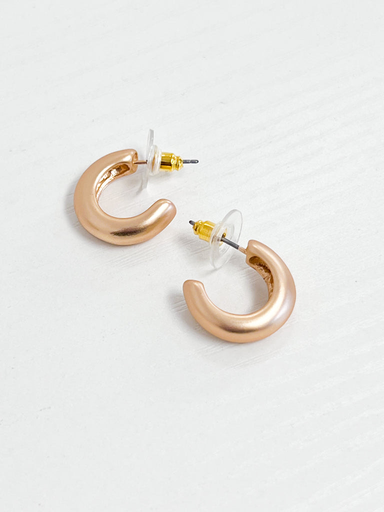 Rhea - Brushed Gold Hoop Earrings