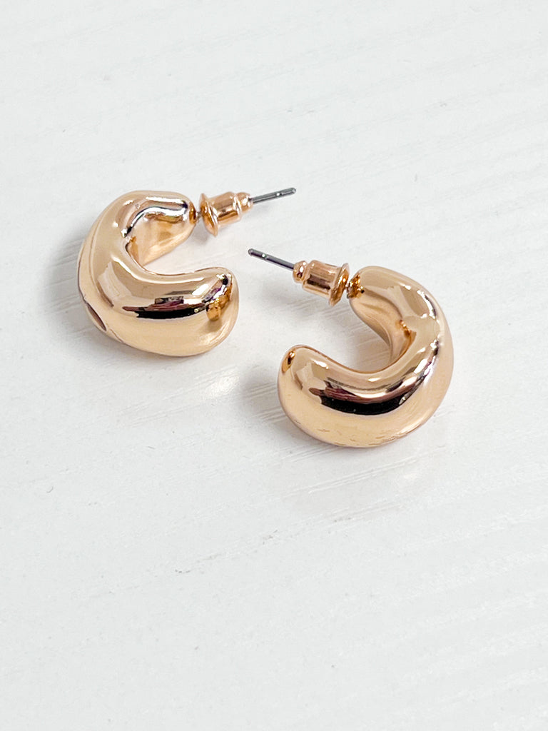 Xena - Wavy Bubble Hoop Earrings (Gold)