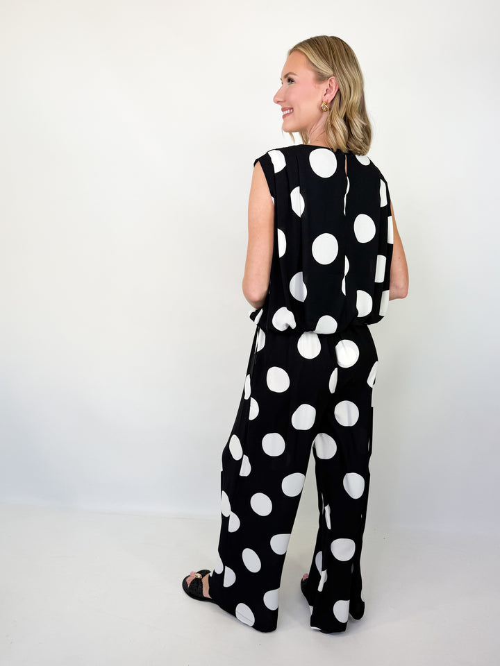 Olivia - Polka Dot Bubble Top Pant Set