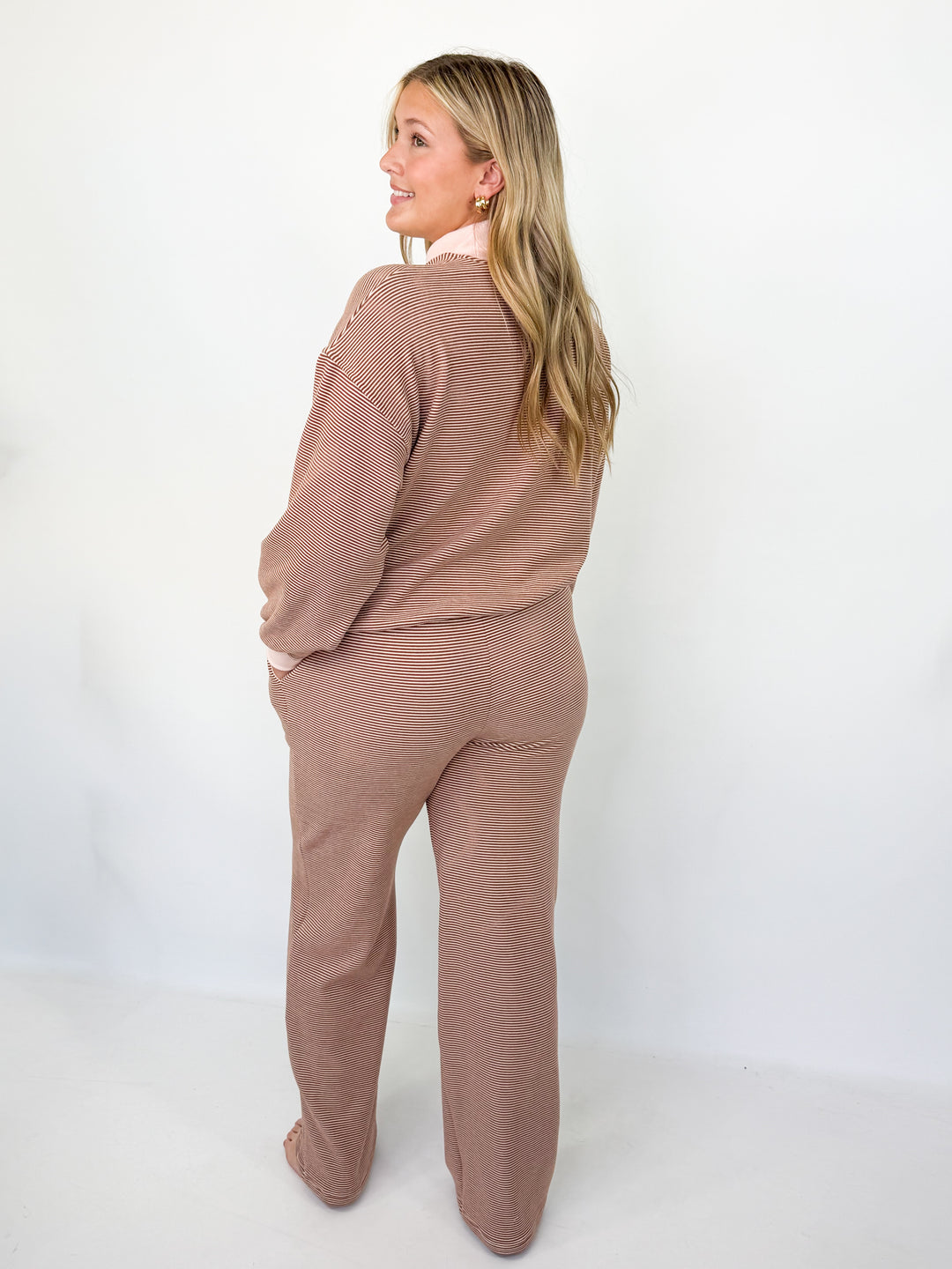 Hadley - Striped Mock Neck Pant Set