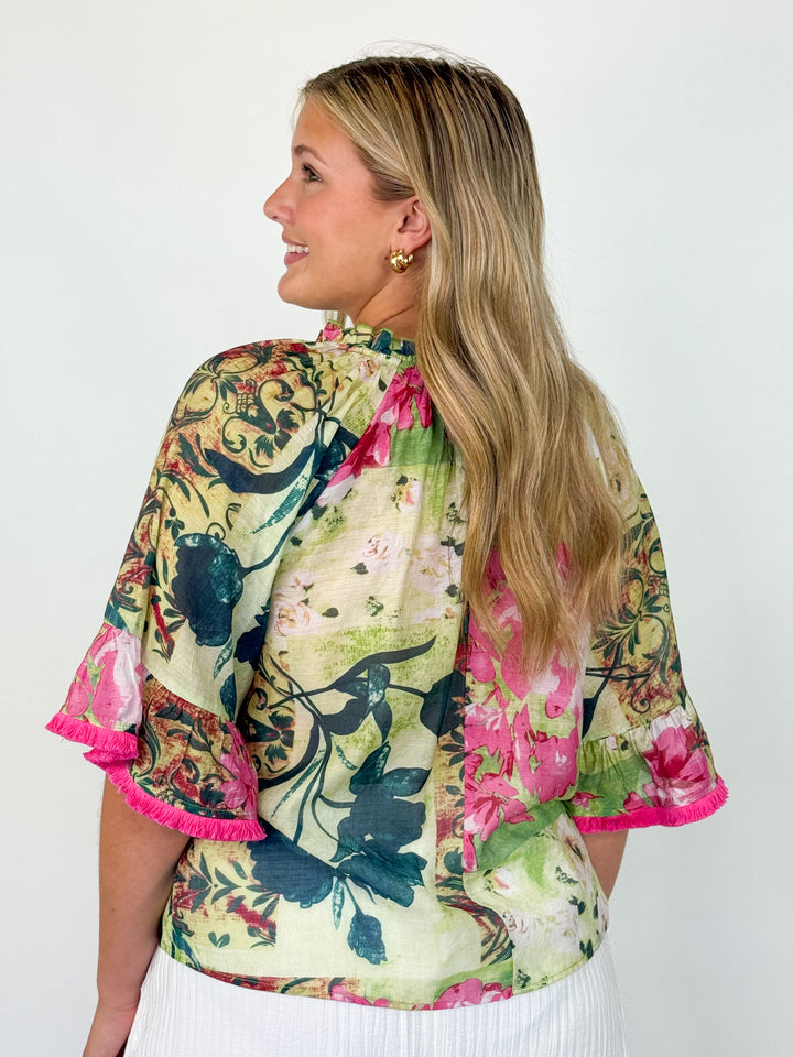 Mallori - Tassel & Fringe Floral Top