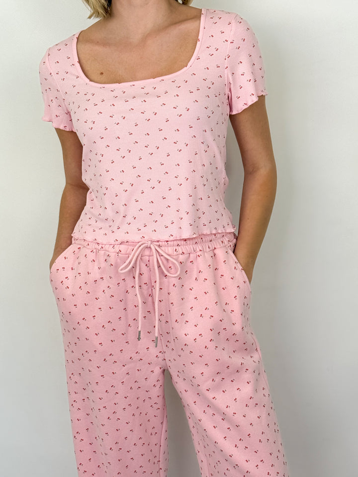 Cindy - Cherry Sweatpant Set