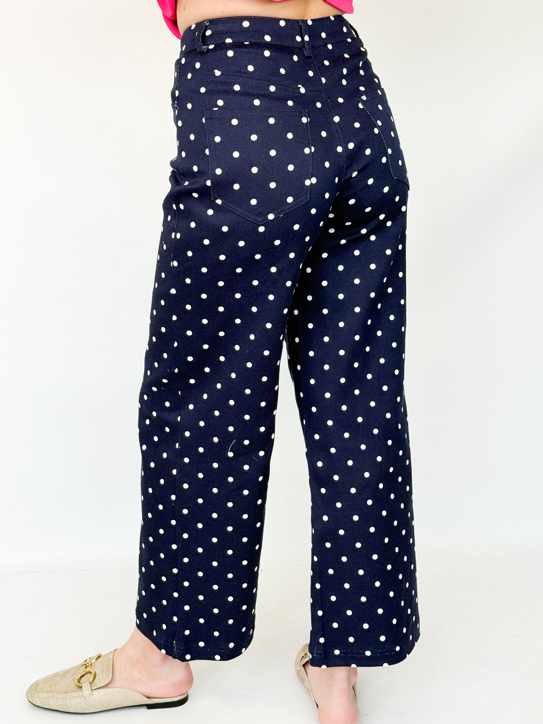 Penelope - Navy Polka Dot Pants