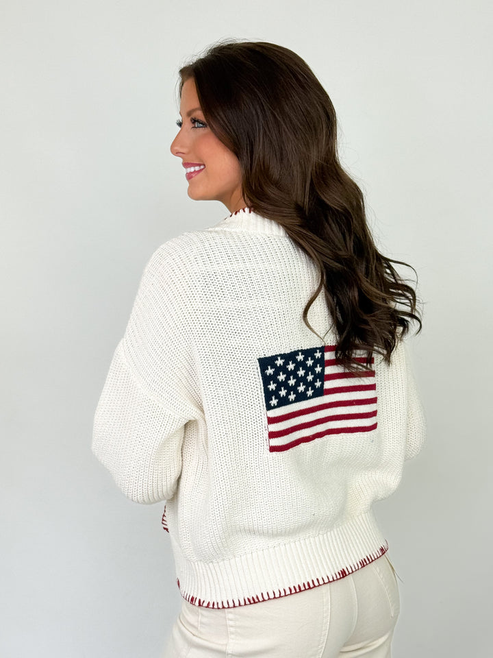 Scarlette - American Flag Knit Cardigan