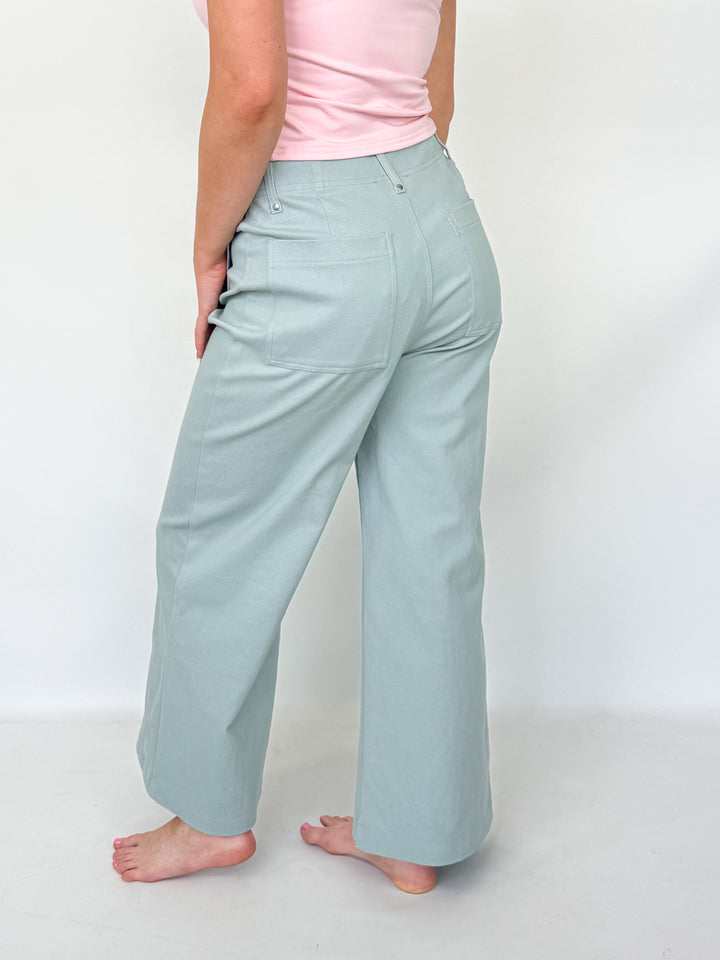 Nelli - Front Pleat Pants (Seafoam)