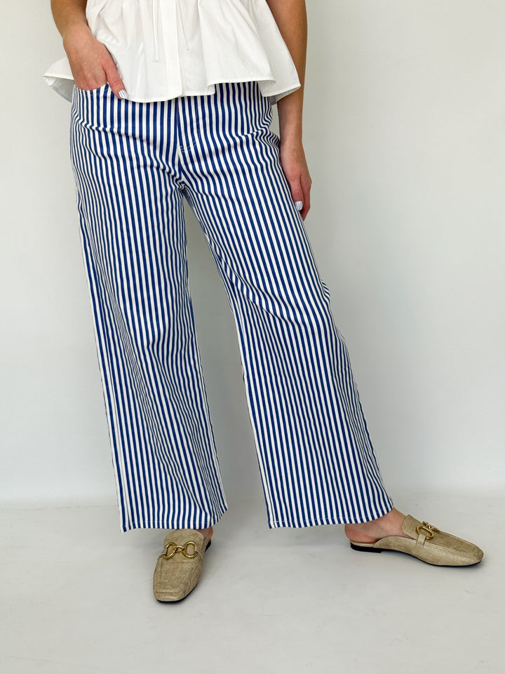 Ella - Blue Striped Pants