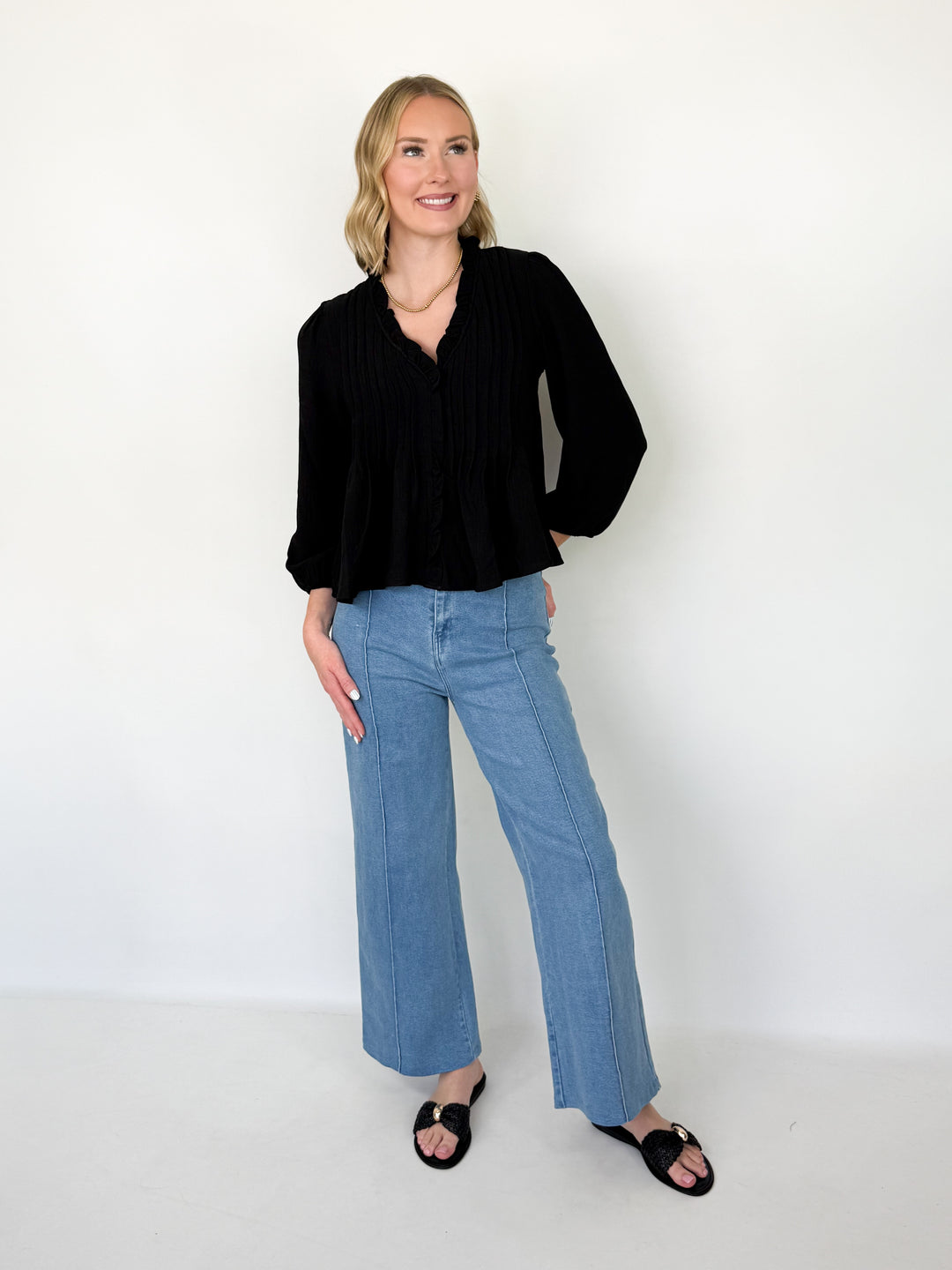 Shay - Black Long Sleeve Blouse