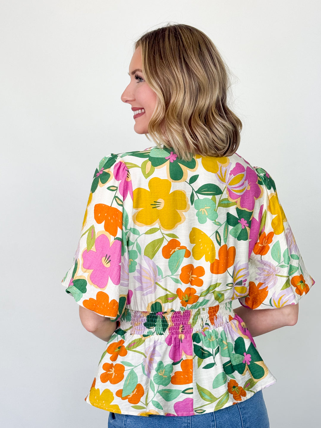 Allie - Floral Peplum Top