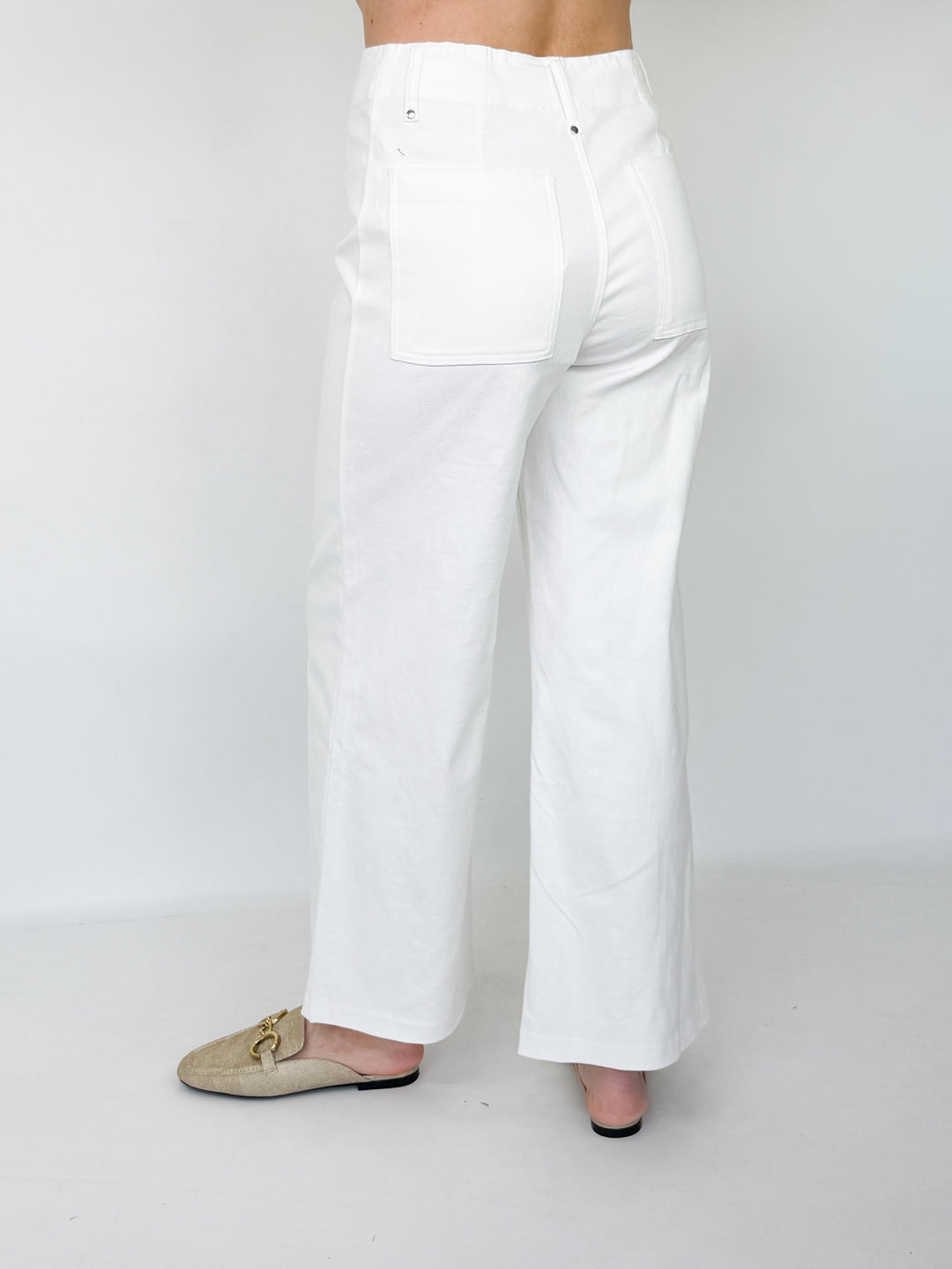 Nelli - Front Pleat Pants (White)