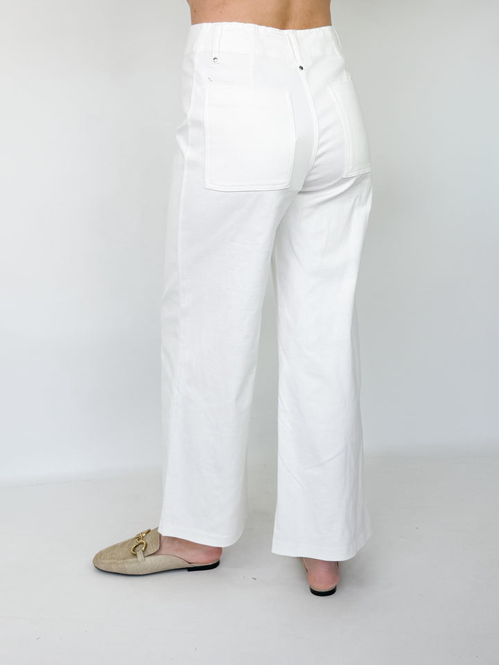 Nelli - Front Pleat Pants (White)