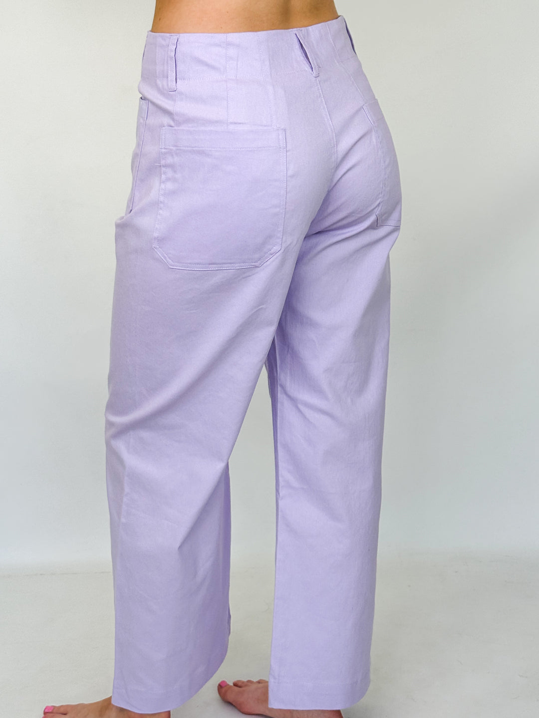 Lasarah - Ankle Cropped Pants (Lavender)