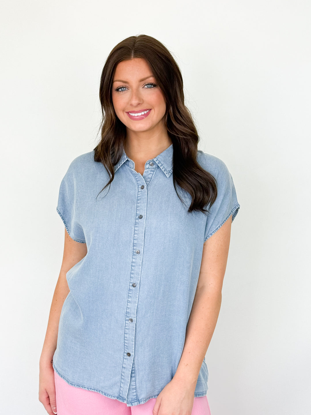 Addyson - Chambray Button Up Top