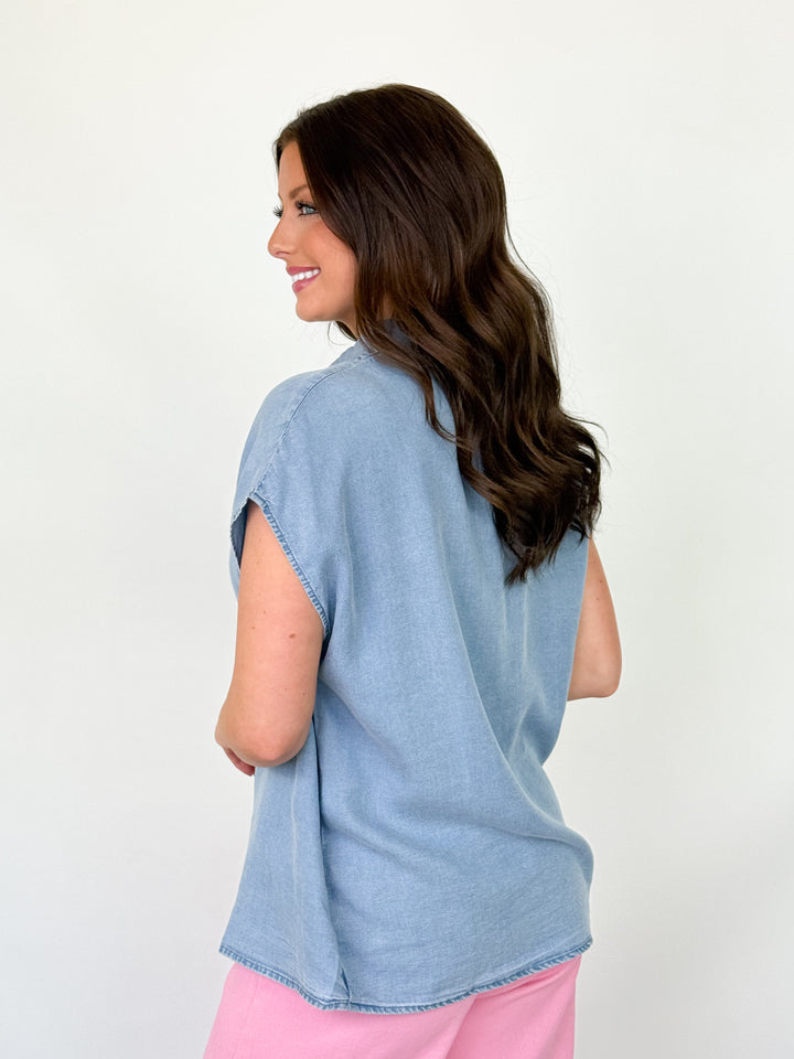Addyson - Chambray Button Up Top