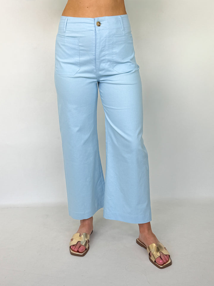 Lasarah - Ankle Cropped Pants (Sky Blue)