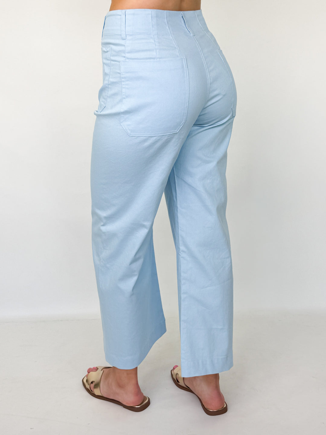Lasarah - Ankle Cropped Pants (Sky Blue)