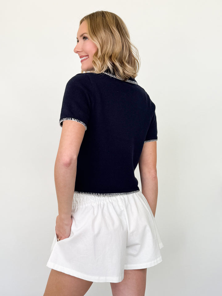 Mia - White Linen Shorts