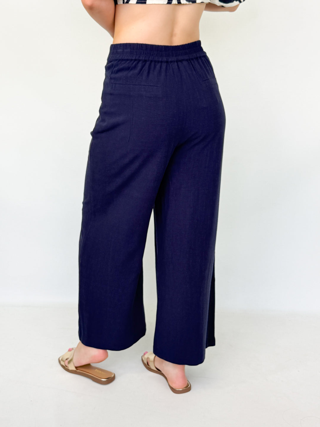 Scottie - Linen Like Pants (Navy)