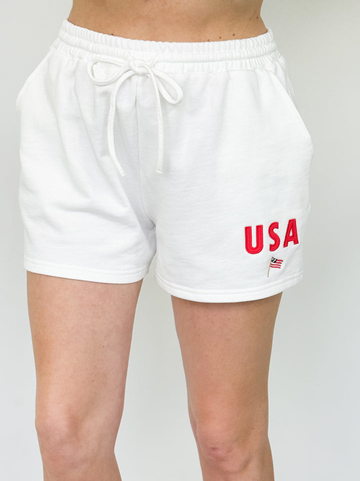 Lora - USA Embroidered Shorts