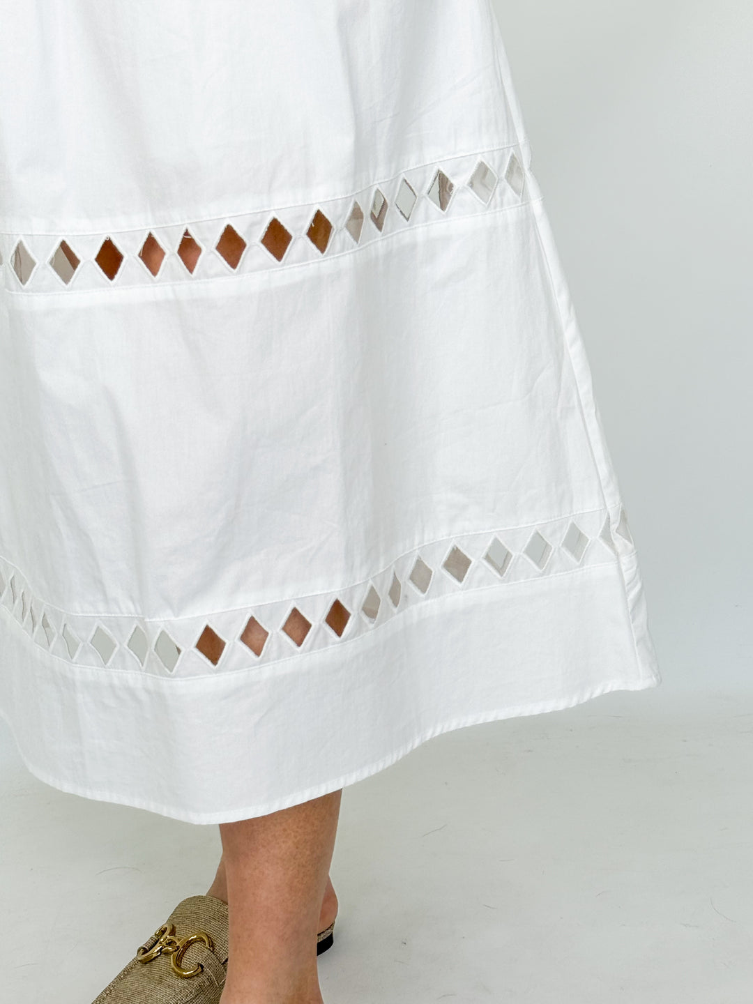 Maddi - High Waist Cut Detail Midi Skirt