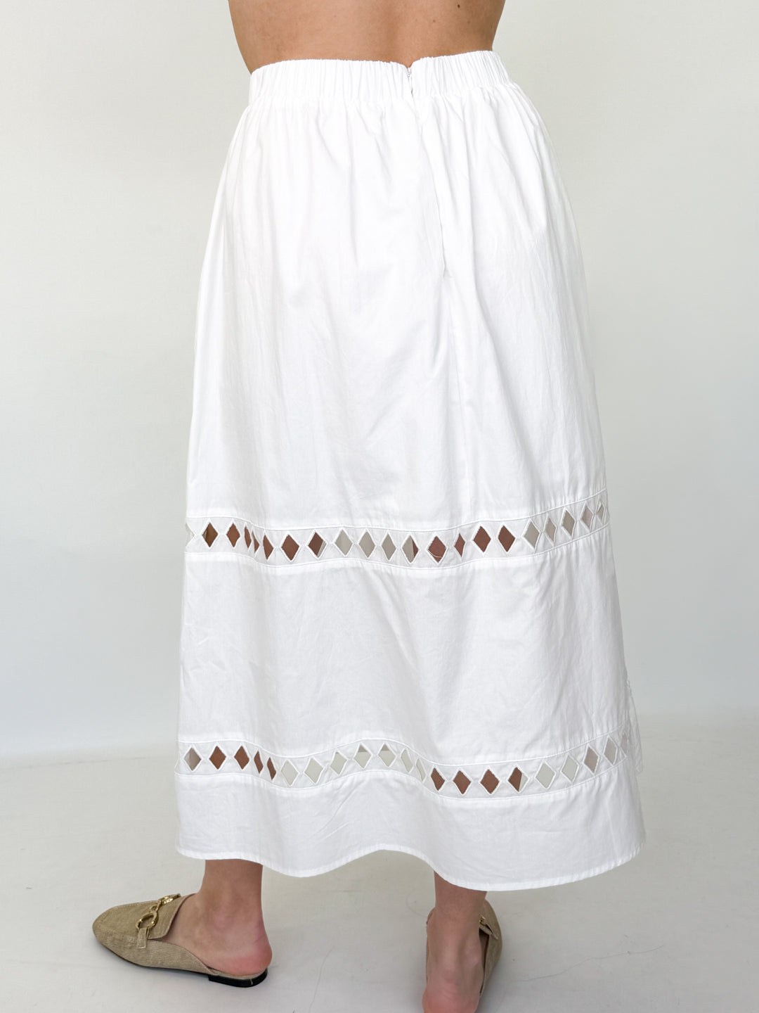 Maddi - High Waist Cut Detail Midi Skirt