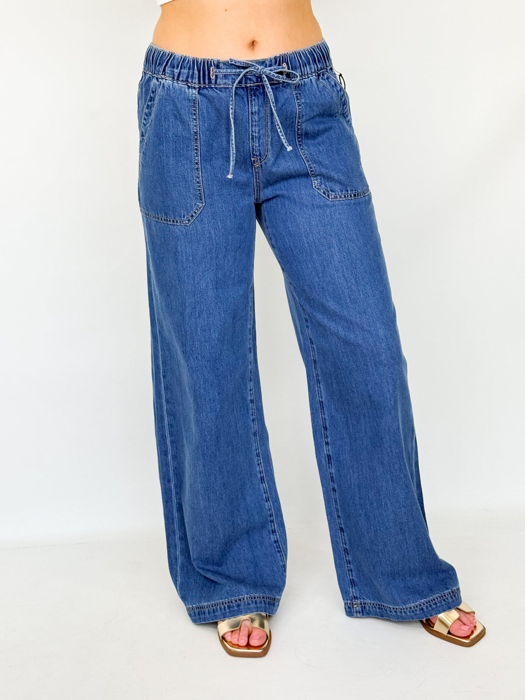 Mattie - High Rise Wide Leg Denim Pants