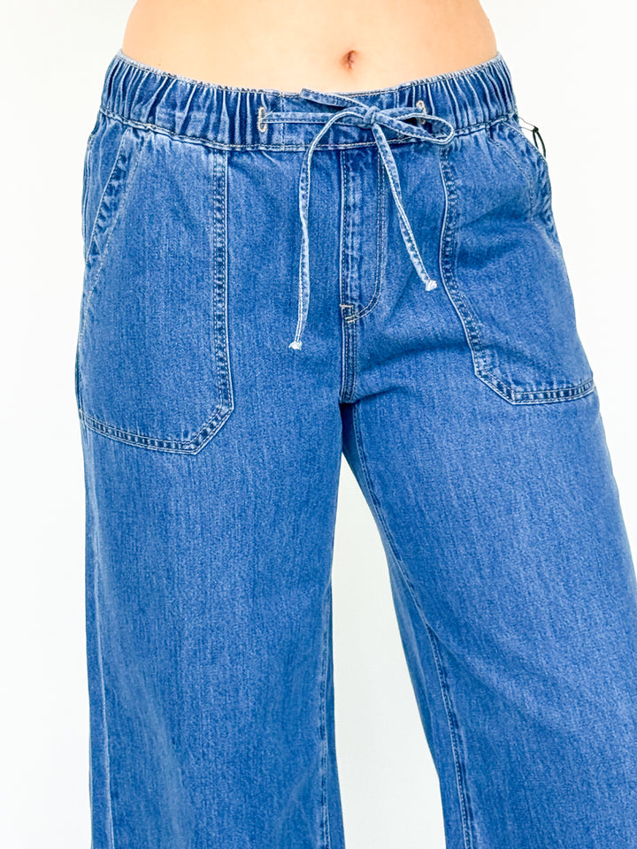 Mattie - High Rise Wide Leg Denim Pants
