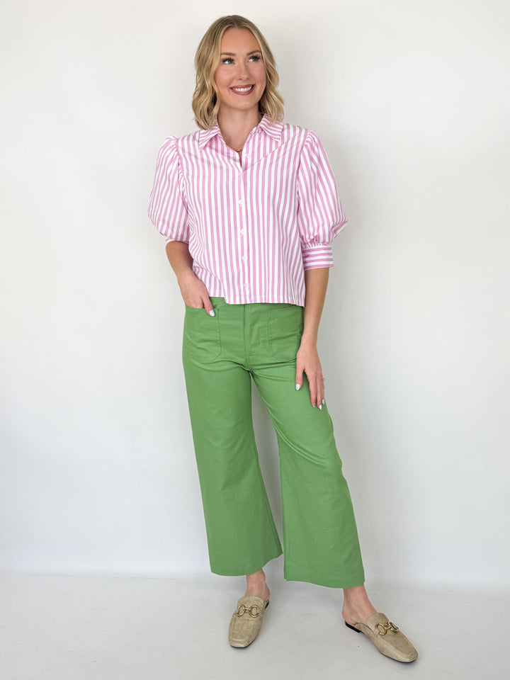 Crissi - Pink Striped Top